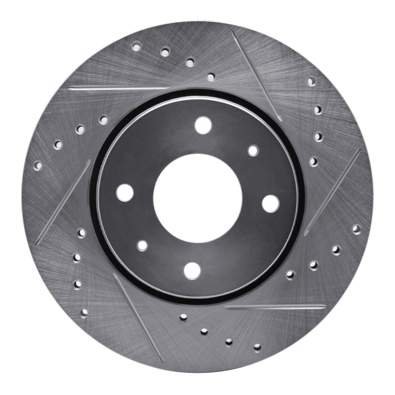 Volvo V40 Brake Rotor (1) - Front Right - R1 Concepts - Drilled & Slotted - Silver - `00-`04